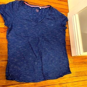 EUC Boden Short Sleeve V Neck T Shirt In Stripe
